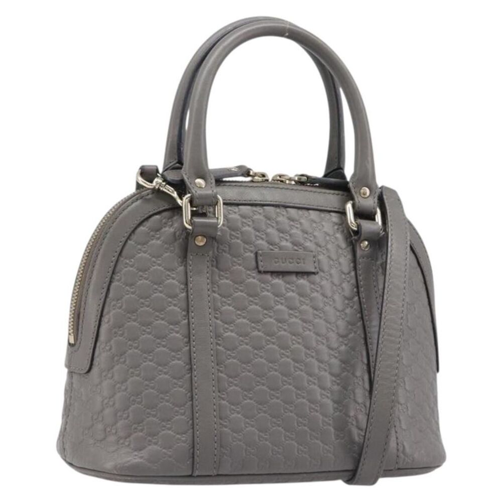Gucci Convertible Dome Satchel Microguccissima Leather Gray Leather Handbag